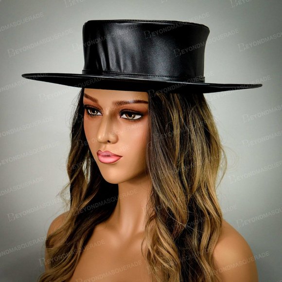 Steampunk Top Hat Captain Costume Hat Black - Picture 7 of 8